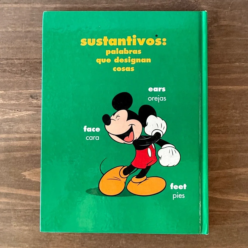 Lot of 4 Vintage Disney Mickey Mouse Bilingual Spanish English Vocabulary Books